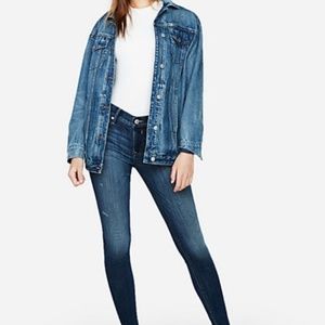 Express Mid Rise Medium Wash Jean Leggings